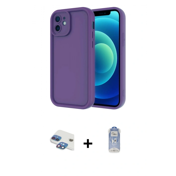 MARSİLYAN™- iPhone 11 Kılıf Yankı Yansıma Özel Seri - Siyah Joko Magic 5D Cam + Pers Alüminyum Kamera Lens - GI