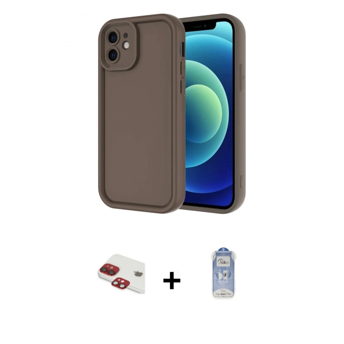 MARSİLYAN™- iPhone 11 Kılıf Yankı Yansıma Özel Seri - Siyah Joko Magic 5D Cam + Pers Alüminyum Kamera Lens - KI