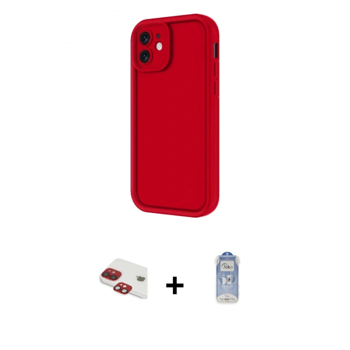 MARSİLYAN™- iPhone 11 Kılıf Yankı Yansıma Özel Seri - Siyah Joko Magic 5D Cam + Pers Alüminyum Kamera Lens - KI