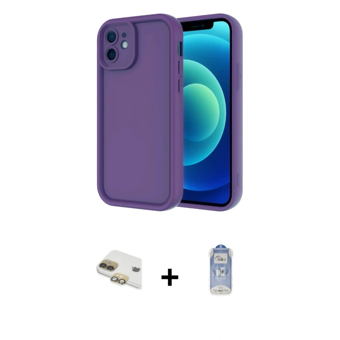 MARSİLYAN™- iPhone 11 Kılıf Yankı Yansıma Özel Seri - Siyah Joko Magic 5D Cam + Pers Alüminyum Kamera Lens - GD