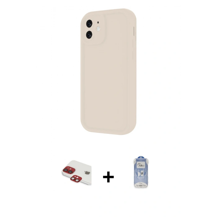 MARSİLYAN™- iPhone 11 Kılıf Yankı Yansıma Özel Seri - Siyah Joko Magic 5D Cam + Pers Alüminyum Kamera Lens - KI