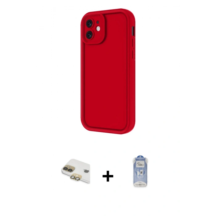 MARSİLYAN™- iPhone 11 Kılıf Yankı Yansıma Özel Seri - Siyah Joko Magic 5D Cam + Pers Alüminyum Kamera Lens - GD
