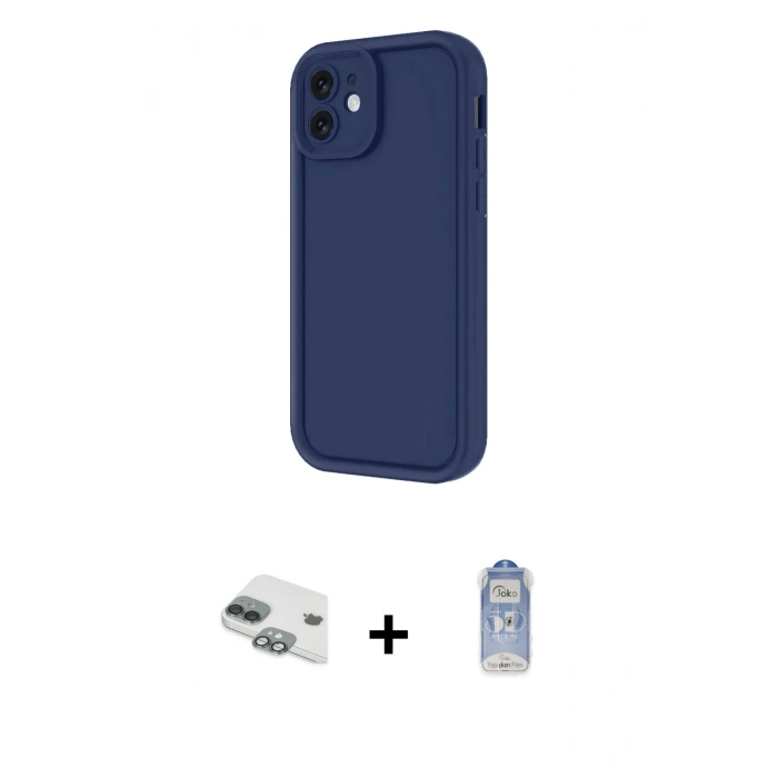 MARSİLYAN™- iPhone 11 Kılıf Yankı Yansıma Özel Seri - Siyah Joko Magic 5D Cam + Pers Alüminyum Kamera Lens - YL