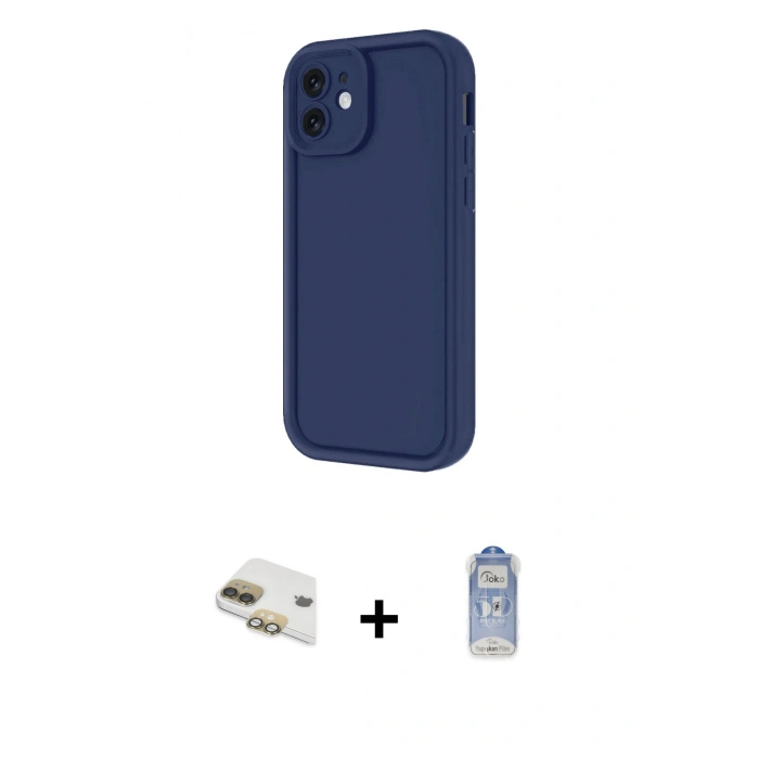 MARSİLYAN™- iPhone 11 Kılıf Yankı Yansıma Özel Seri - Siyah Joko Magic 5D Cam + Pers Alüminyum Kamera Lens - GD