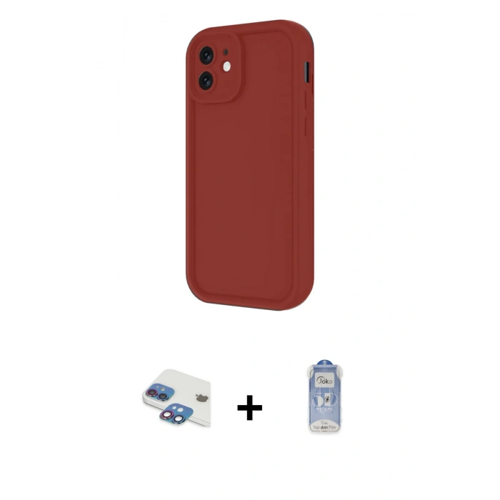 MARSİLYAN™- iPhone 11 Kılıf Yankı Yansıma Özel Seri - Siyah Joko Magic 5D Cam + Pers Alüminyum Kamera Lens - GI