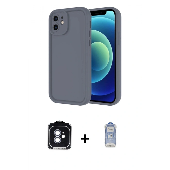 MARSİLYAN™- iPhone 11 Kılıf Yankı Yansıma Özel Seri - Siyah Joko Magic 5D Cam + PVD Metal Kamera Lens - MI