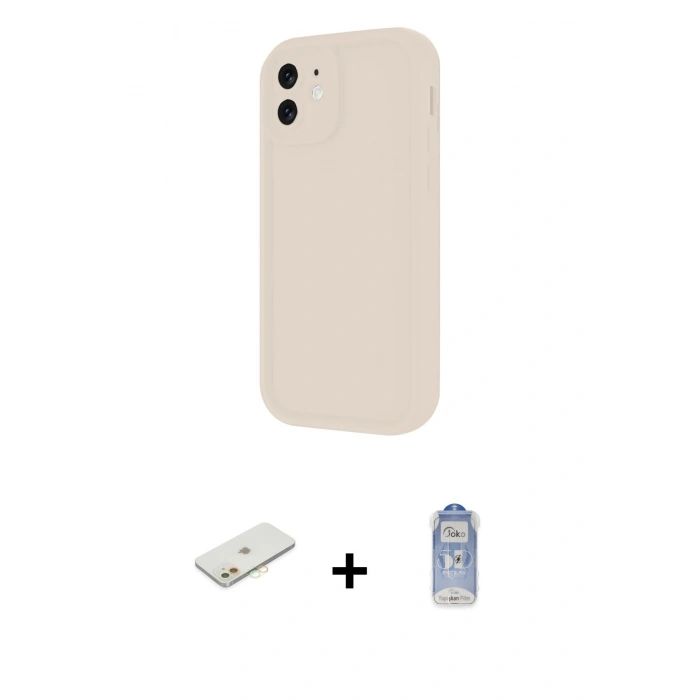 MARSİLYAN™- iPhone 11 Kılıf Yankı Yansıma Özel Seri - Siyah Joko Magic 5D Cam + Renkli Kamera Lens Koruma Cam - TU