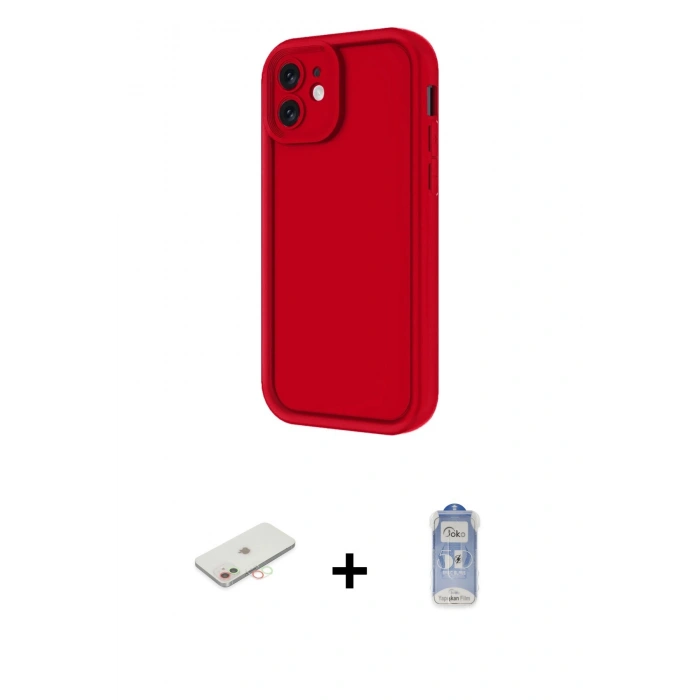 MARSİLYAN™- iPhone 11 Kılıf Yankı Yansıma Özel Seri - Siyah Joko Magic 5D Cam + Renkli Kamera Lens Koruma Cam - YL