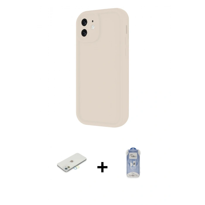 MARSİLYAN™- iPhone 11 Kılıf Yankı Yansıma Özel Seri - Siyah Joko Magic 5D Cam + Renkli Kamera Lens Koruma Cam - SI