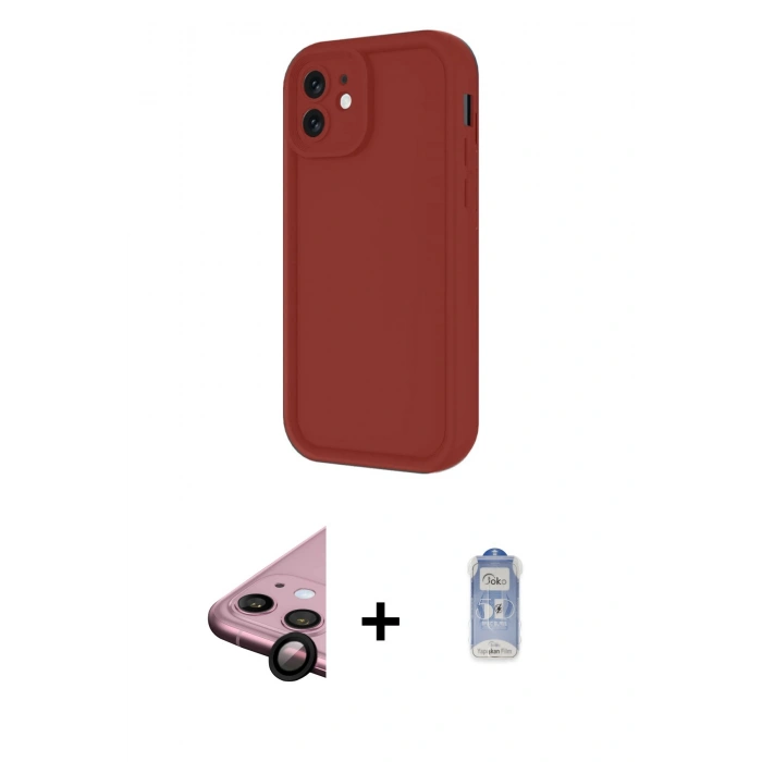 MARSİLYAN™- iPhone 11 Kılıf Yankı Yansıma Özel Seri - Siyah Joko Magic 5D Cam + Siyah Raze Metal Kamera Lens