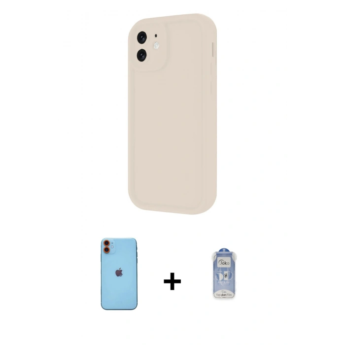 MARSİLYAN™- iPhone 11 Kılıf Yankı Yansıma Özel Seri - Siyah Joko Magic 5D Cam + Neon Fosforlu Kamera Lens - TU