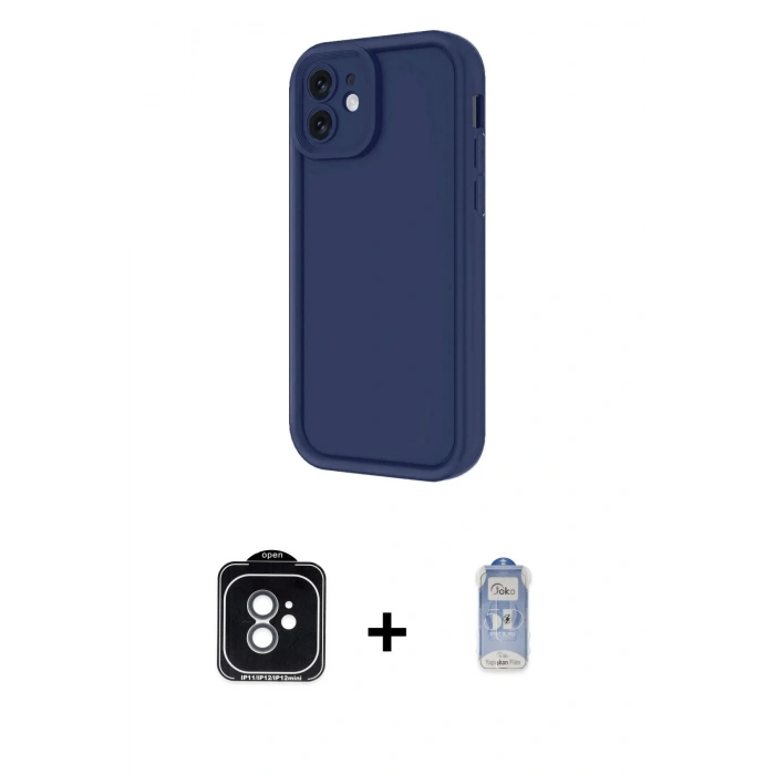 MARSİLYAN™- iPhone 11 Kılıf Yankı Yansıma Özel Seri - Siyah Joko Magic 5D Cam + PVD Metal Kamera Lens - YL