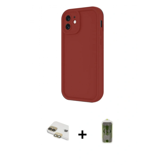 MARSİLYAN™- iPhone 11 Kılıf Yankı Yansıma Özel Seri - Siyah Joko Magic 5D Hayalet Cam + Pers Alüminyum Kamera Lens - GD