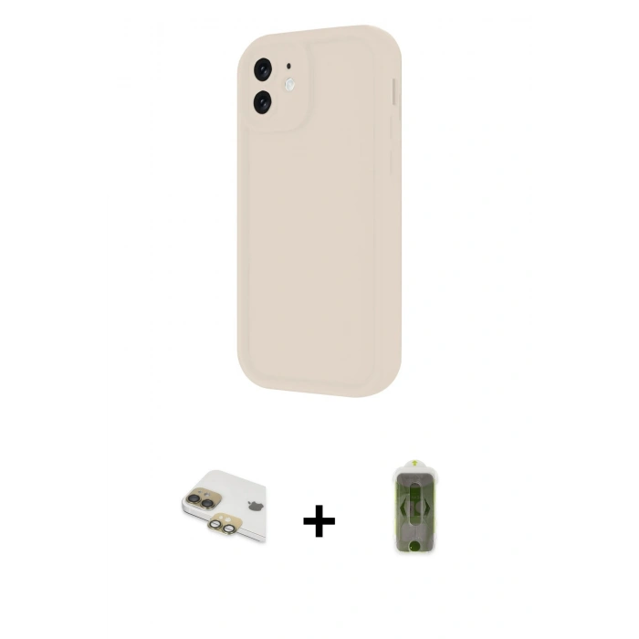 MARSİLYAN™- iPhone 11 Kılıf Yankı Yansıma Özel Seri - Siyah Joko Magic 5D Hayalet Cam + Pers Alüminyum Kamera Lens - GD