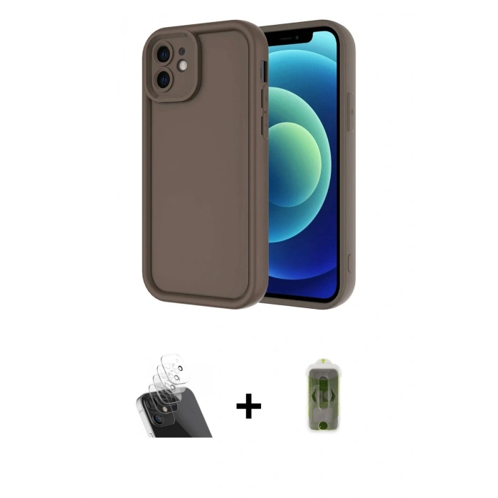 MARSİLYAN™- iPhone 11 Kılıf Yankı Yansıma Özel Seri - Siyah Joko Magic 5D Hayalet Cam + Kamera Lens Koruma Cam - SF