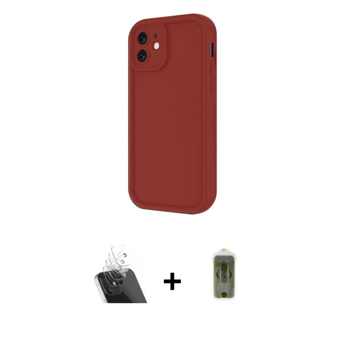 MARSİLYAN™- iPhone 11 Kılıf Yankı Yansıma Özel Seri - Siyah Joko Magic 5D Hayalet Cam + Kamera Lens Koruma Cam - SF