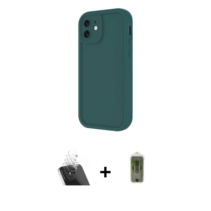 MARSİLYAN™- iPhone 11 Kılıf Yankı Yansıma Özel Seri - Siyah Joko Magic 5D Hayalet Cam + Kamera Lens Koruma Cam - SF