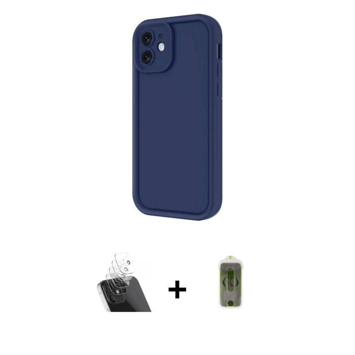 MARSİLYAN™- iPhone 11 Kılıf Yankı Yansıma Özel Seri - Siyah Joko Magic 5D Hayalet Cam + Kamera Lens Koruma Cam - SF