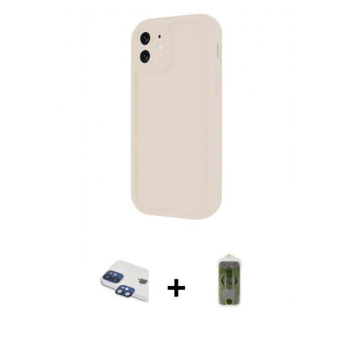 MARSİLYAN™- iPhone 11 Kılıf Yankı Yansıma Özel Seri - Siyah Joko Magic 5D Hayalet Cam + Lacivert Pers Alüminyum Kamera Lens