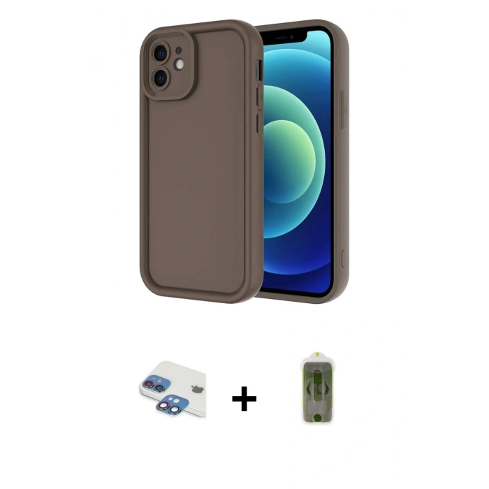 MARSİLYAN™- iPhone 11 Kılıf Yankı Yansıma Özel Seri - Siyah Joko Magic 5D Hayalet Cam + Pers Alüminyum Kamera Lens - GI