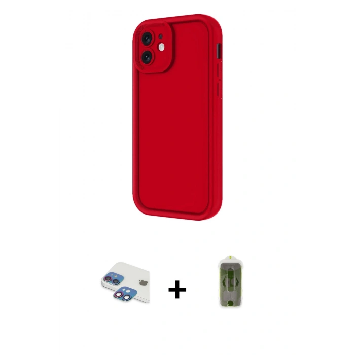 MARSİLYAN™- iPhone 11 Kılıf Yankı Yansıma Özel Seri - Siyah Joko Magic 5D Hayalet Cam + Pers Alüminyum Kamera Lens - GI