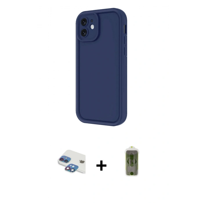 MARSİLYAN™- iPhone 11 Kılıf Yankı Yansıma Özel Seri - Siyah Joko Magic 5D Hayalet Cam + Pers Alüminyum Kamera Lens - GI