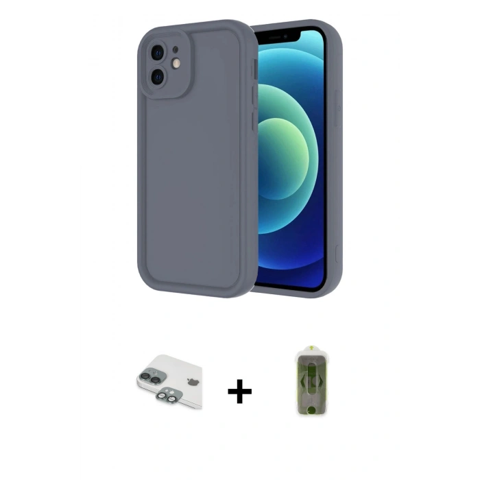 MARSİLYAN™- iPhone 11 Kılıf Yankı Yansıma Özel Seri - Siyah Joko Magic 5D Hayalet Cam + Pers Alüminyum Kamera Lens - YL