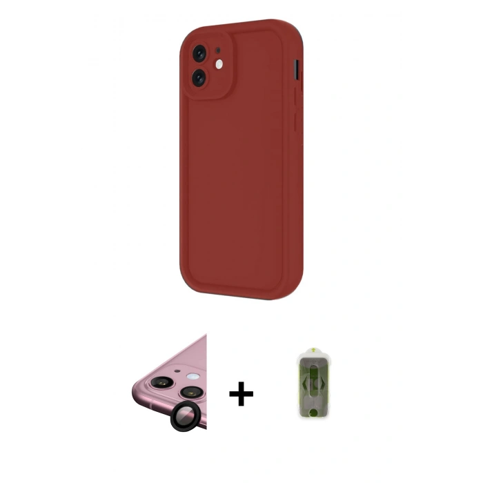 MARSİLYAN™- iPhone 11 Kılıf Yankı Yansıma Özel Seri - Siyah Joko Magic 5D Hayalet Cam + Raze Metal Kamera Lens - SH