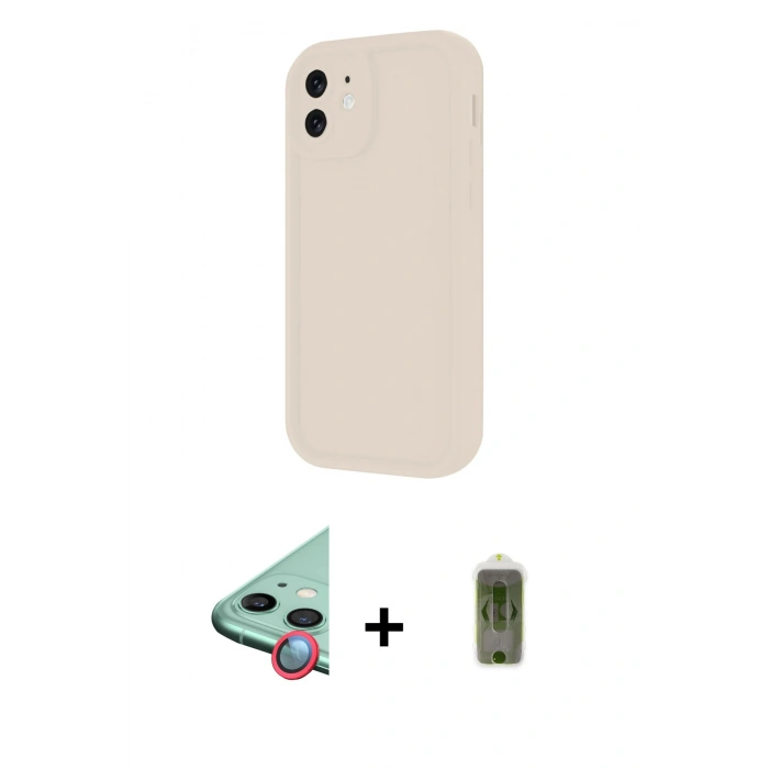 MARSİLYAN™- iPhone 11 Kılıf Yankı Yansıma Özel Seri - Siyah Joko Magic 5D Hayalet Cam + Raze Metal Kamera Lens - KI