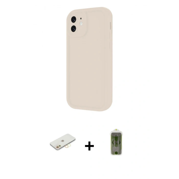 MARSİLYAN™- iPhone 11 Kılıf Yankı Yansıma Özel Seri - Siyah Joko Magic 5D Hayalet Cam + Renkli Kamera Lens Koruma Cam - SI