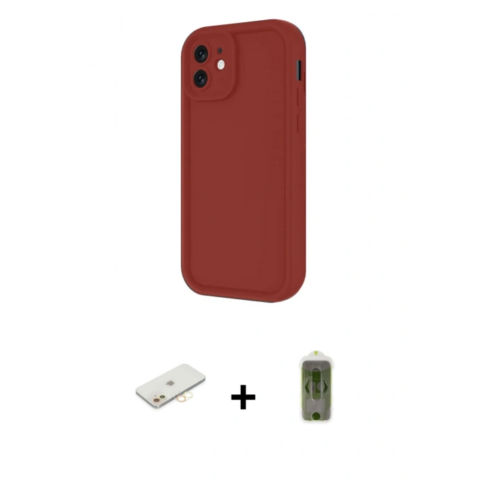 MARSİLYAN™- iPhone 11 Kılıf Yankı Yansıma Özel Seri - Siyah Joko Magic 5D Hayalet Cam + Renkli Kamera Lens Koruma Cam - SI