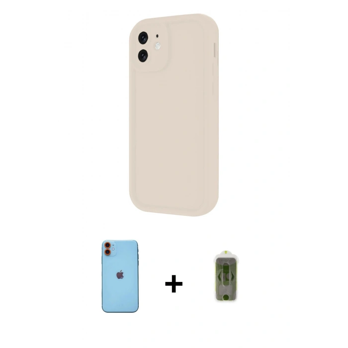 MARSİLYAN™- iPhone 11 Kılıf Yankı Yansıma Özel Seri - Siyah Joko Magic 5D Hayalet Cam + Neon Fosforlu Kamera Lens - TU