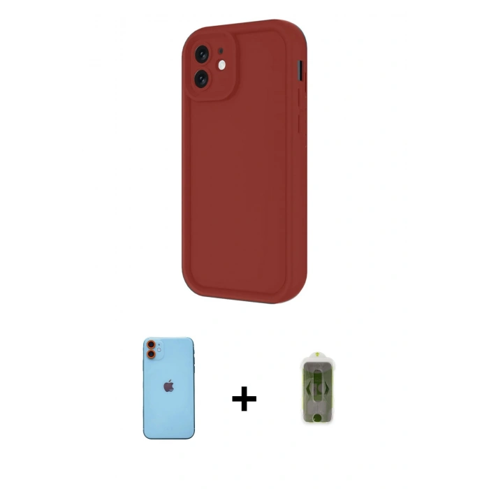 MARSİLYAN™- iPhone 11 Kılıf Yankı Yansıma Özel Seri - Siyah Joko Magic 5D Hayalet Cam + Neon Fosforlu Kamera Lens - TU