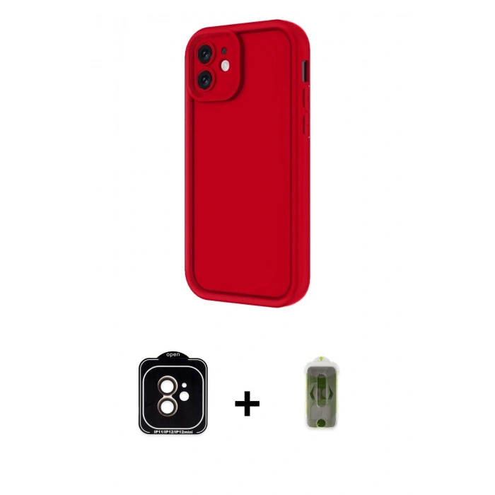 MARSİLYAN™- iPhone 11 Kılıf Yankı Yansıma Özel Seri - Siyah Joko Magic 5D Hayalet Cam + PVD Metal Kamera Lens - TU
