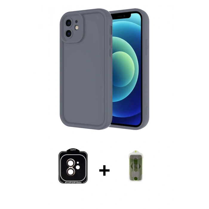 MARSİLYAN™- iPhone 11 Kılıf Yankı Yansıma Özel Seri - Siyah Joko Magic 5D Hayalet Cam + PVD Metal Kamera Lens - TU