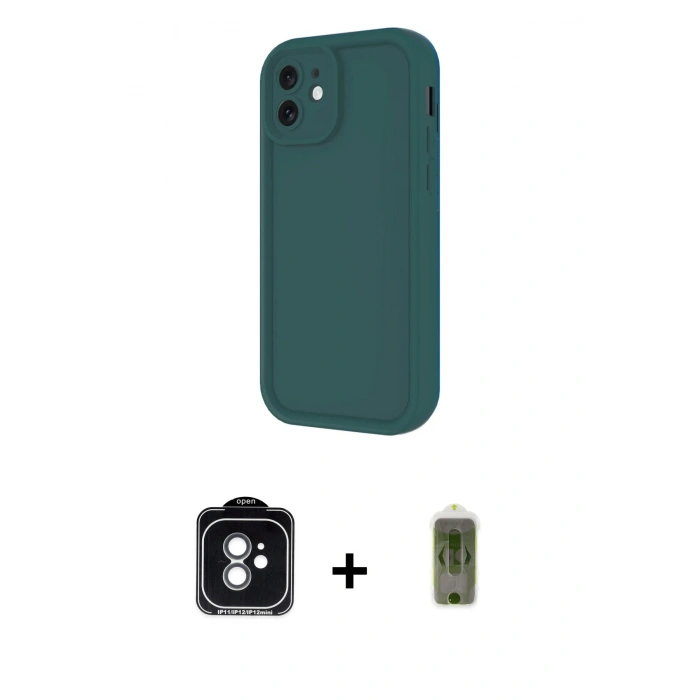 MARSİLYAN™- iPhone 11 Kılıf Yankı Yansıma Özel Seri - Siyah Joko Magic 5D Hayalet Cam + PVD Metal Kamera Lens - YL