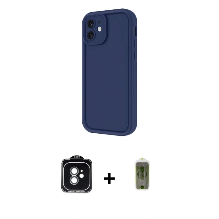 MARSİLYAN™- iPhone 11 Kılıf Yankı Yansıma Özel Seri - Siyah Joko Magic 5D Hayalet Cam + PVD Metal Kamera Lens - YL