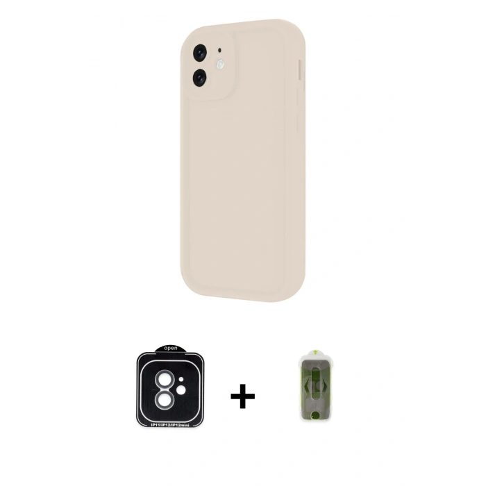 MARSİLYAN™- iPhone 11 Kılıf Yankı Yansıma Özel Seri - Siyah Joko Magic 5D Hayalet Cam + PVD Metal Kamera Lens - YL