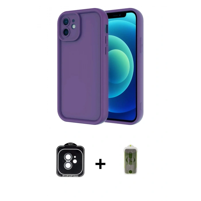 MARSİLYAN™- iPhone 11 Kılıf Yankı Yansıma Özel Seri - Siyah Joko Magic 5D Hayalet Cam + PVD Metal Kamera Lens - YL