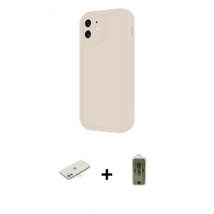MARSİLYAN™- iPhone 11 Kılıf Yankı Yansıma Özel Seri - Siyah Joko Magic 5D Hayalet Cam + Renkli Kamera Lens Koruma Cam - YL