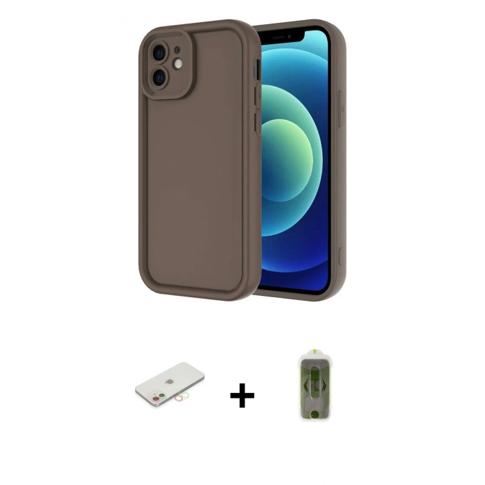 MARSİLYAN™- iPhone 11 Kılıf Yankı Yansıma Özel Seri - Siyah Joko Magic 5D Hayalet Cam + Renkli Kamera Lens Koruma Cam - YL