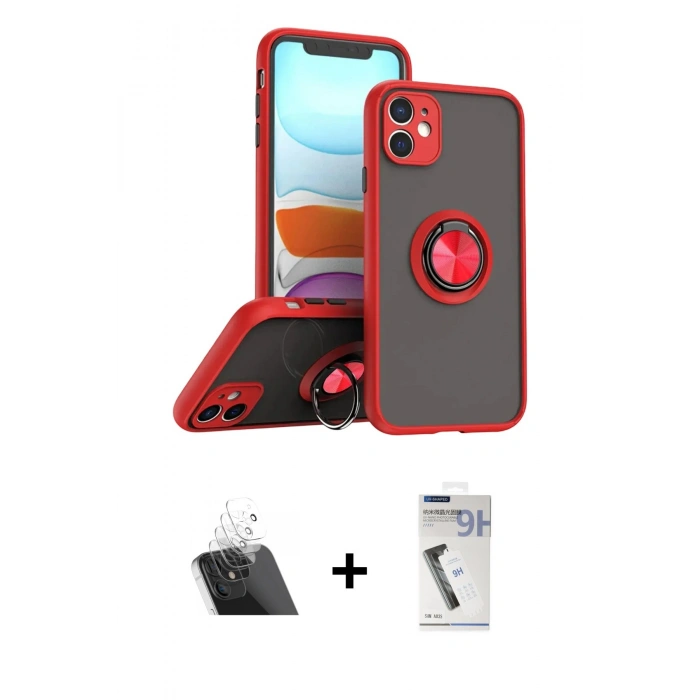 MARSİLYAN™- iPhone 11 Kılıf Yörünge Çizgi - Şeffaf Uv Polymer Nano Ekran Koruyucu + Şeffaf Kamera Lens Koruma Cam