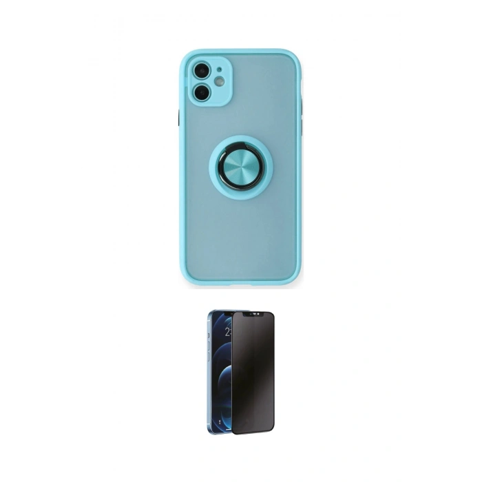 MARSİLYAN™- iPhone 11 Kılıf Yörünge Çizgi - Siyah 3D Antistatik Hayalet Cam Ekran Koruyucu
