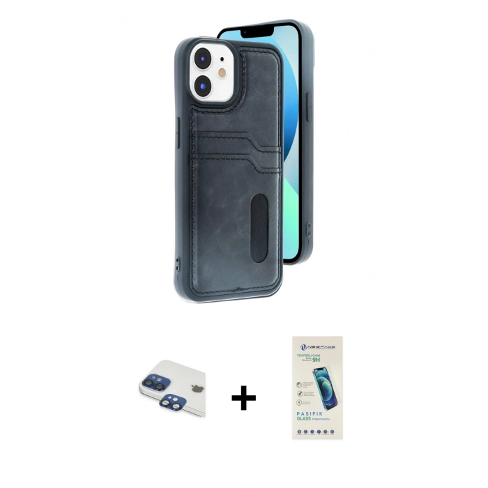 MARSİLYAN™- iPhone 11 Kılıf Yörünge Işık Serisi - Şeffaf Pasifik Cam Ekran Koruyucu + Pers Alüminyum Kamera Lens - LT