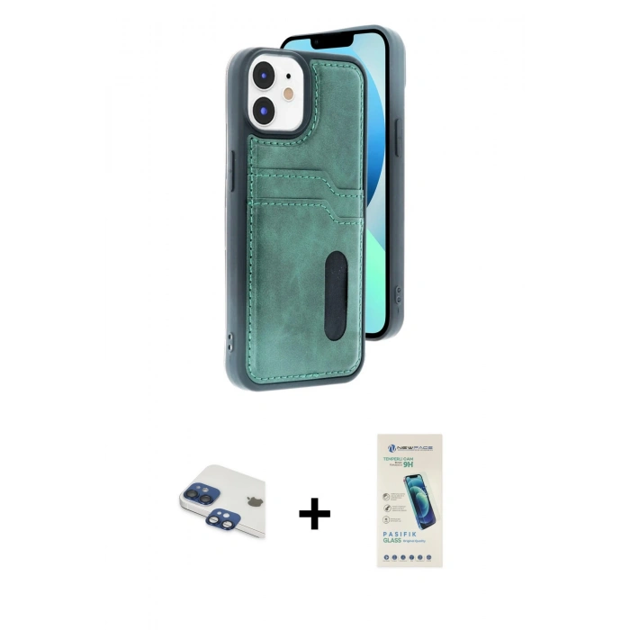 MARSİLYAN™- iPhone 11 Kılıf Yörünge Işık Serisi - Şeffaf Pasifik Cam Ekran Koruyucu + Pers Alüminyum Kamera Lens - LT