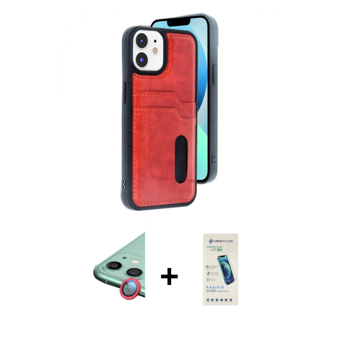 MARSİLYAN™- iPhone 11 Kılıf Yörünge Işık Serisi - Şeffaf Pasifik Cam Ekran Koruyucu + Raze Metal Kamera Lens - KI