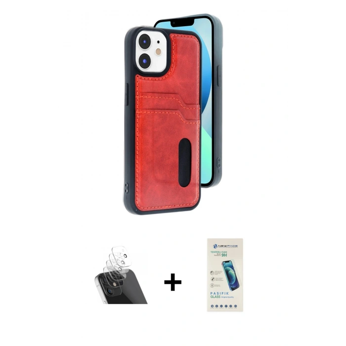 MARSİLYAN™- iPhone 11 Kılıf Yörünge Işık Serisi - Şeffaf Pasifik Cam Ekran Koruyucu + Kamera Lens Koruma Cam - SF