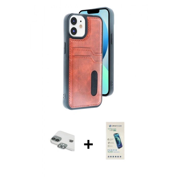 MARSİLYAN™- iPhone 11 Kılıf Yörünge Işık Serisi - Şeffaf Pasifik Cam Ekran Koruyucu + Pers Alüminyum Kamera Lens - YL