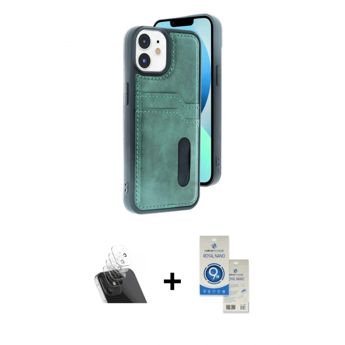 MARSİLYAN™- iPhone 11 Kılıf Yörünge Işık Serisi - Şeffaf Royal Nano Ekran Koruyucu + Kamera Lens Koruma Cam - SF