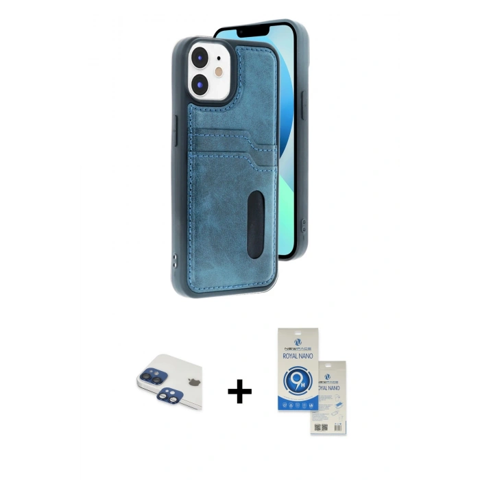 MARSİLYAN™- iPhone 11 Kılıf Yörünge Işık Serisi - Şeffaf Royal Nano Ekran Koruyucu + Pers Alüminyum Kamera Lens - LT